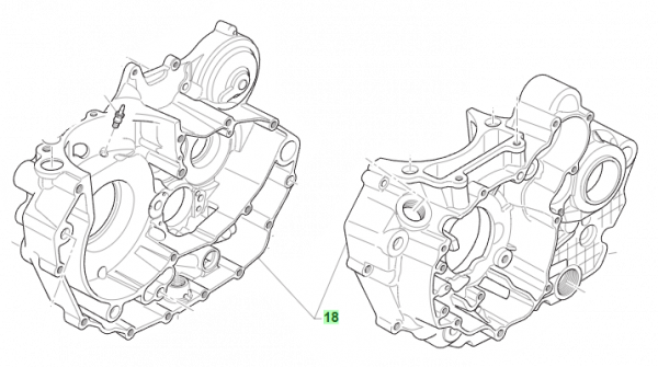 Motorgehäuse 450Fi Kickstartversion, mod 2015 bis, # F30030`